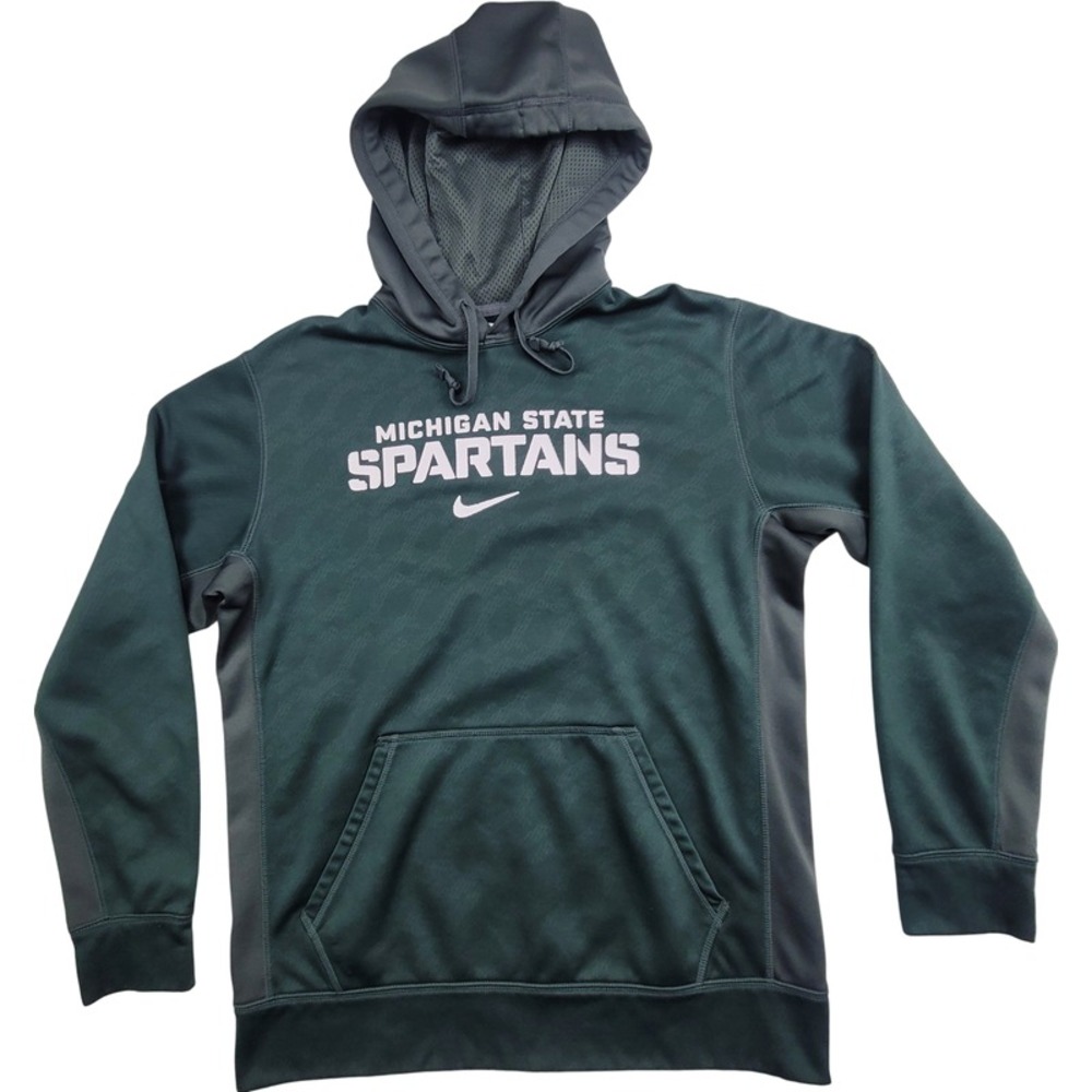 Nike Michigan State Spartans Men's Green Therma-Fit Hoodie‎ Medium Activewear
